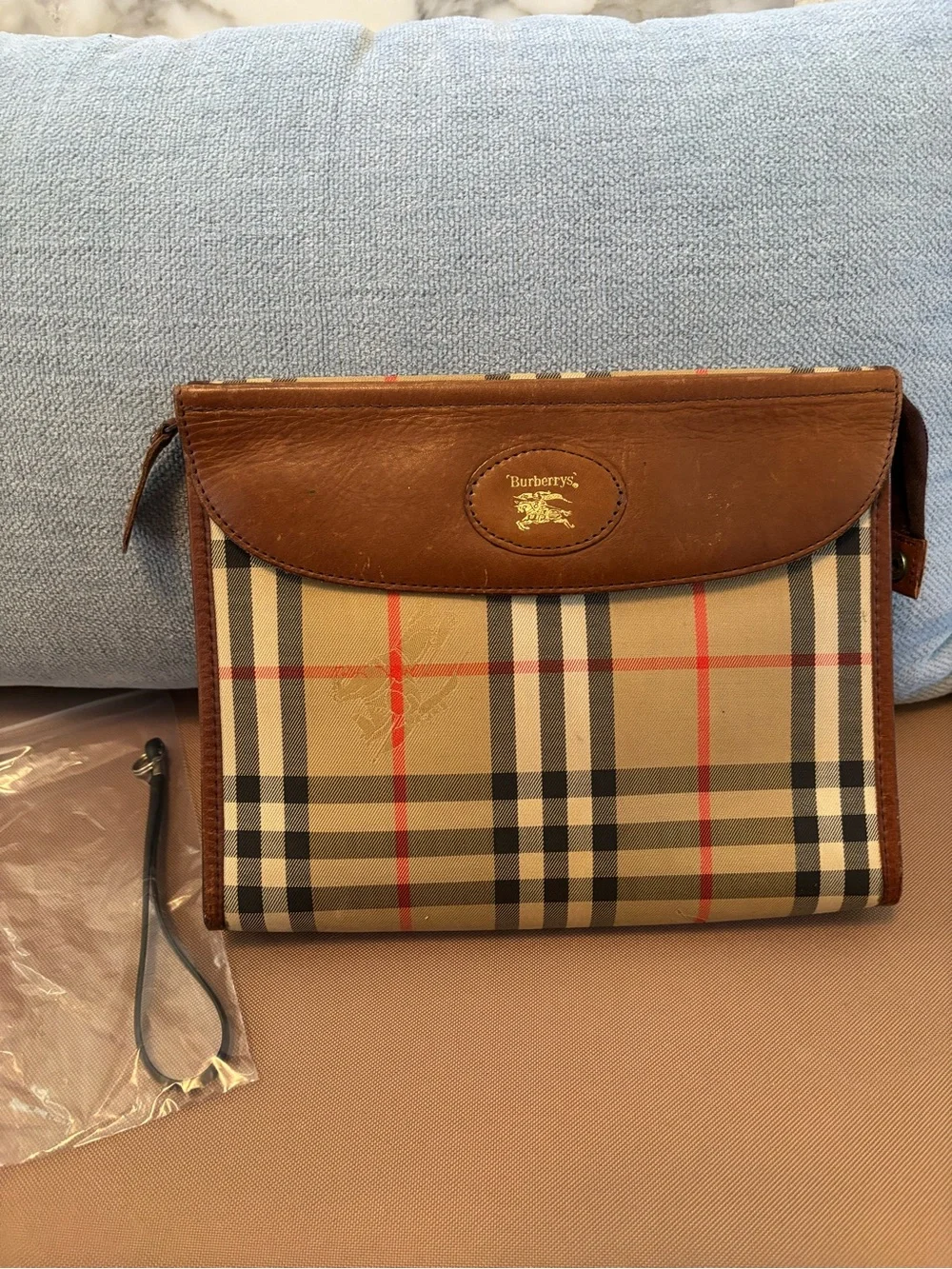 Vintage Burberry Cosmetic / Makeup Pouch